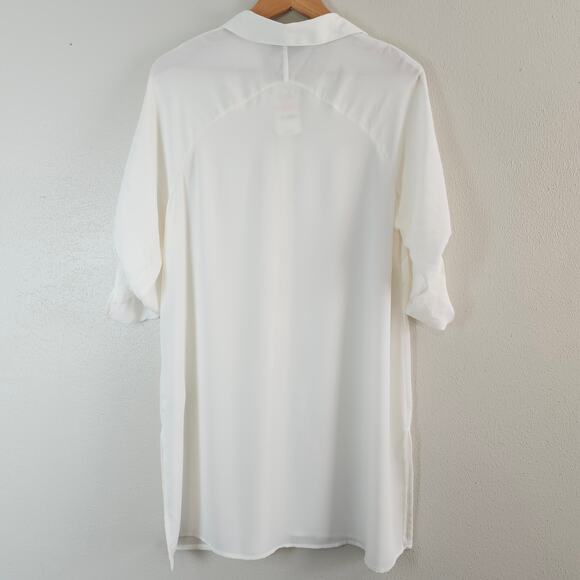 Alfani Women's NWT Button Up Roll Tab Sleeve Lightweight Side Slits Size Small - Picture 5 of 14